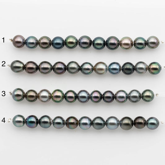 2mm Hole 9-10mm Tahitian Pearls  in Short Strand with All Natural Color with High Luster for Jewelry Making, SKU# 2226TH