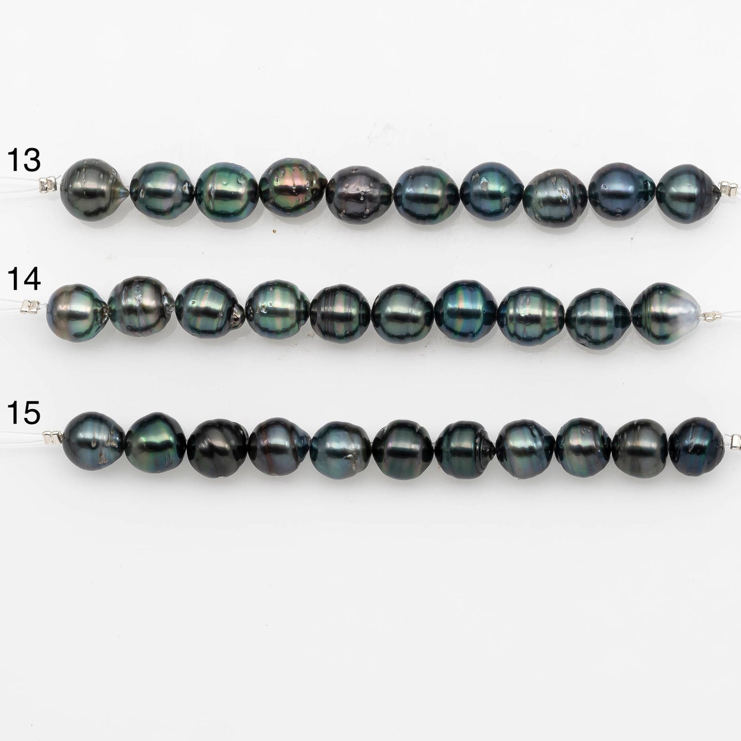 9-10mm Tahitian Pearl in Short Strand with All Natural Color with High Luster for Jewelry Making, SKU#2188TH