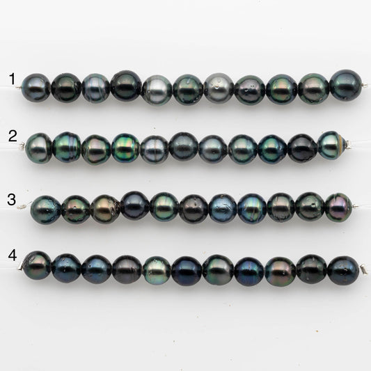 2mm Hole 9-10mm Tahitian Pearls  in Short Strand with All Natural Color with High Luster for Jewelry Making, SKU# 2229TH