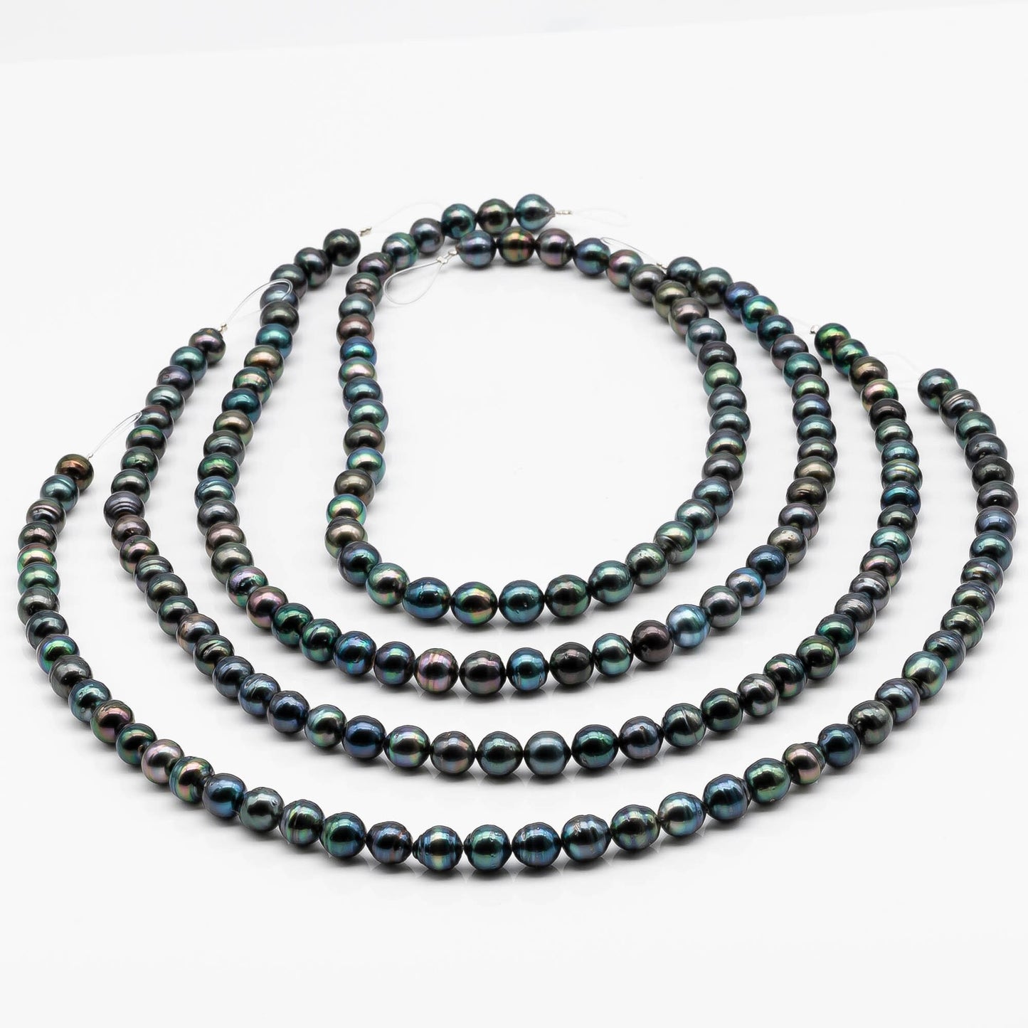 8-9mm Tahitian Pearl in Full Strand with All Natural Color with High Luster for Jewelry Making, SKU# 2194TH