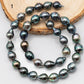 9-10mm Multicolor Drop Tahitian Pearl Bead with High Luster, In Full Strand with Blemishes for Jewelry Making, SKU # 2200TH