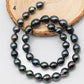 9-10mm Drop Tahitian Pearl in Full Strand with Natural Color and High Luster, For Jewelry Making with Blemishes, SKU # 2202TH