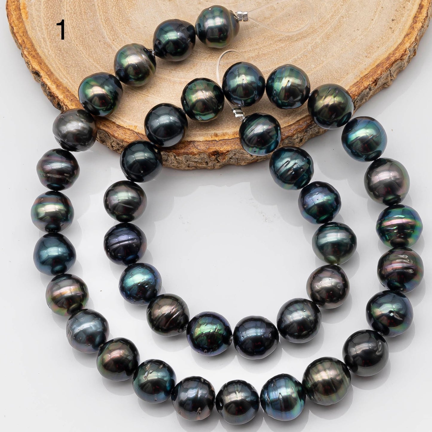 10-11mm Round Tahitian Pearl in Full Strand with Natural Color and High Luster, For Jewelry Making with Blemishes, SKU # 2204TH