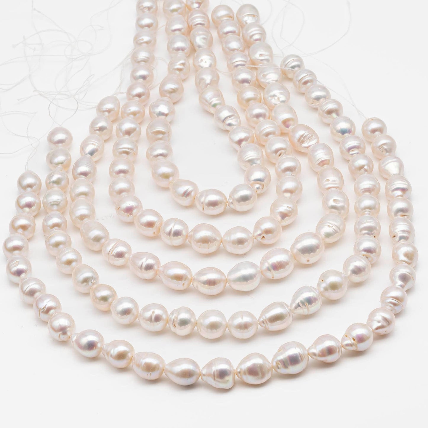 11-13mm Baroque Pearl in White-Color Freshwater Pearl Beads, Small Size with Nice Luster, Full Strand, SKU# 2209BA