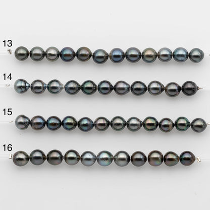 8-9mm Tahitian Pearl in Short Strand with All Natural Color with High Luster for Jewelry Making, SKU# 2233TH