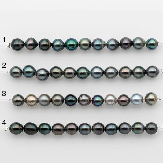 8-9mm Tahitian Pearl in Short Strand with All Natural Color with High Luster for Jewelry Making, SKU# 2233TH