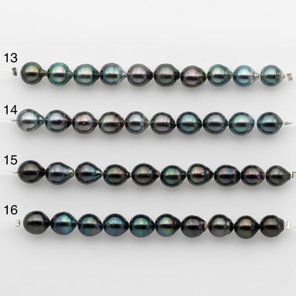 8-9mm Tahitian Pearl in Short Strand with All Natural Color with High Luster for Jewelry Making, SKU# 2234TH