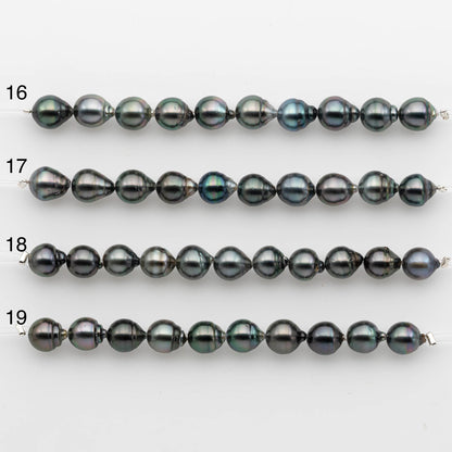8-9mm Tahitian Pearl in Short Strand with All Natural Color with High Luster for Jewelry Making, SKU# 2235TH