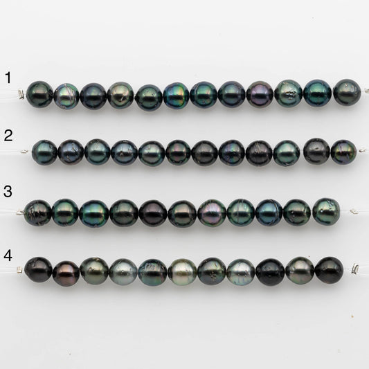 8-9mm Tahitian Pearl in Short Strand with All Natural Color with High Luster for Jewelry Making, SKU# 2236TH