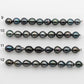 9-10mm Tahitian Pearl in Short Strand with All Natural Color with High Luster for Jewelry Making, SKU# 2242TH