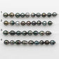 9-10mm Tahitian Pearl in Short Strand with All Natural Color with High Luster for Jewelry Making, SKU# 2244TH