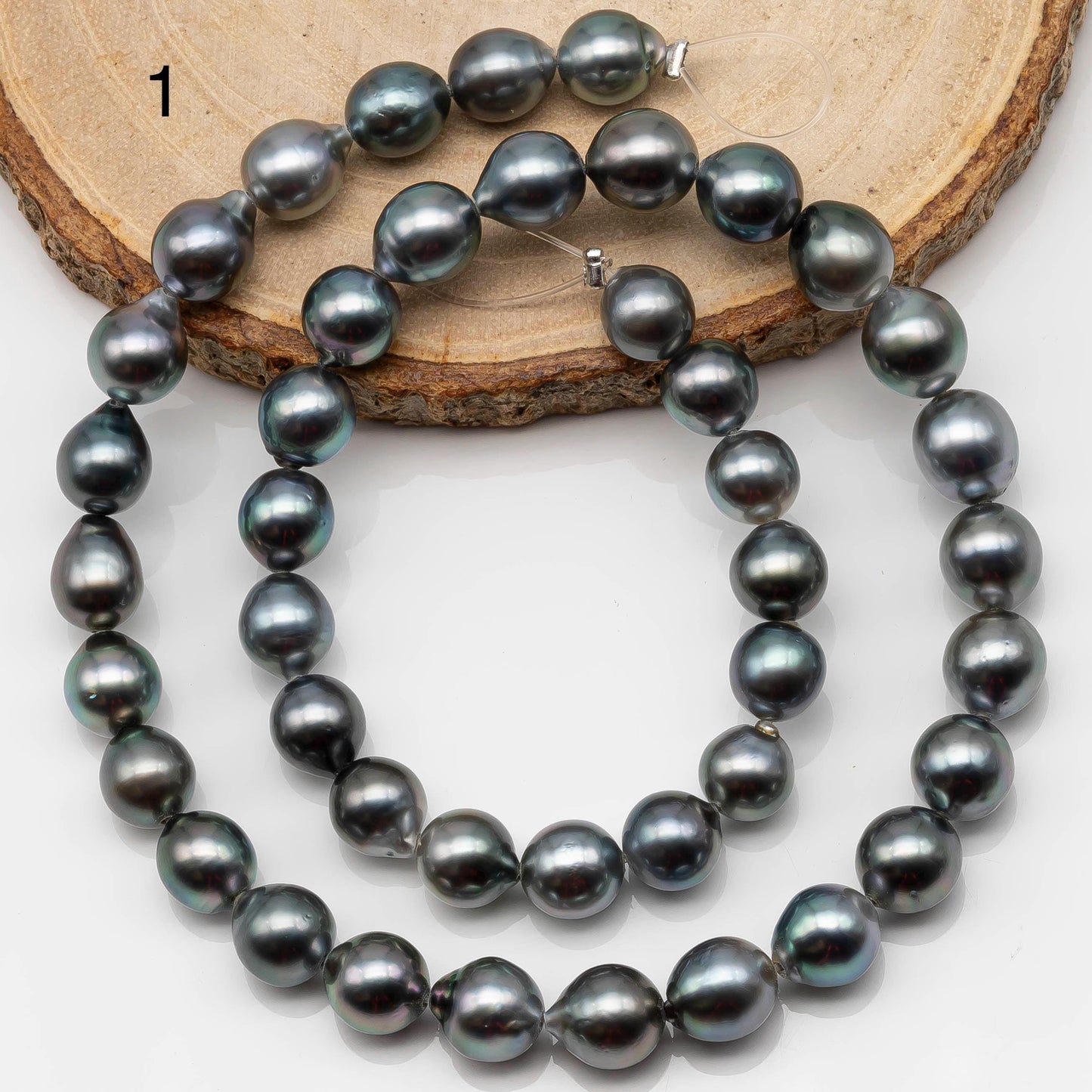 8-9mm Tahitian Pearl in Full Strand with All Natural Color with High Luster for Jewelry Making, SKU# 2246TH