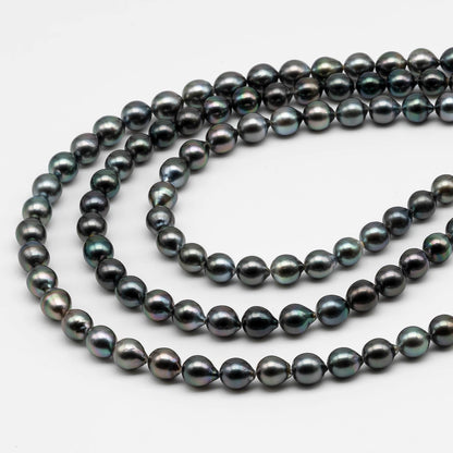 8-9mm Tahitian Pearl in Full Strand with All Natural Color with High Luster for Jewelry Making, SKU# 2247TH