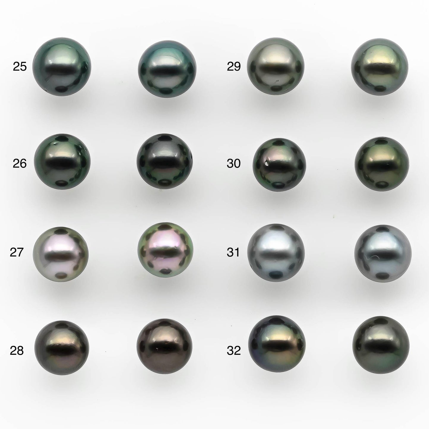 8-9mm Matching Pair Near Round Tahitian Pearl in Amazing Luster with Minor Blemish, Undrilled for Making Earring or Pendant, SKU # 2213TH