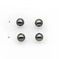 8-9mm Matching Pair Round Tahitian Pearl in Amazing Luster with Minor Blemish, Undrilled for Making Earring or Pendant, SKU #2216TH