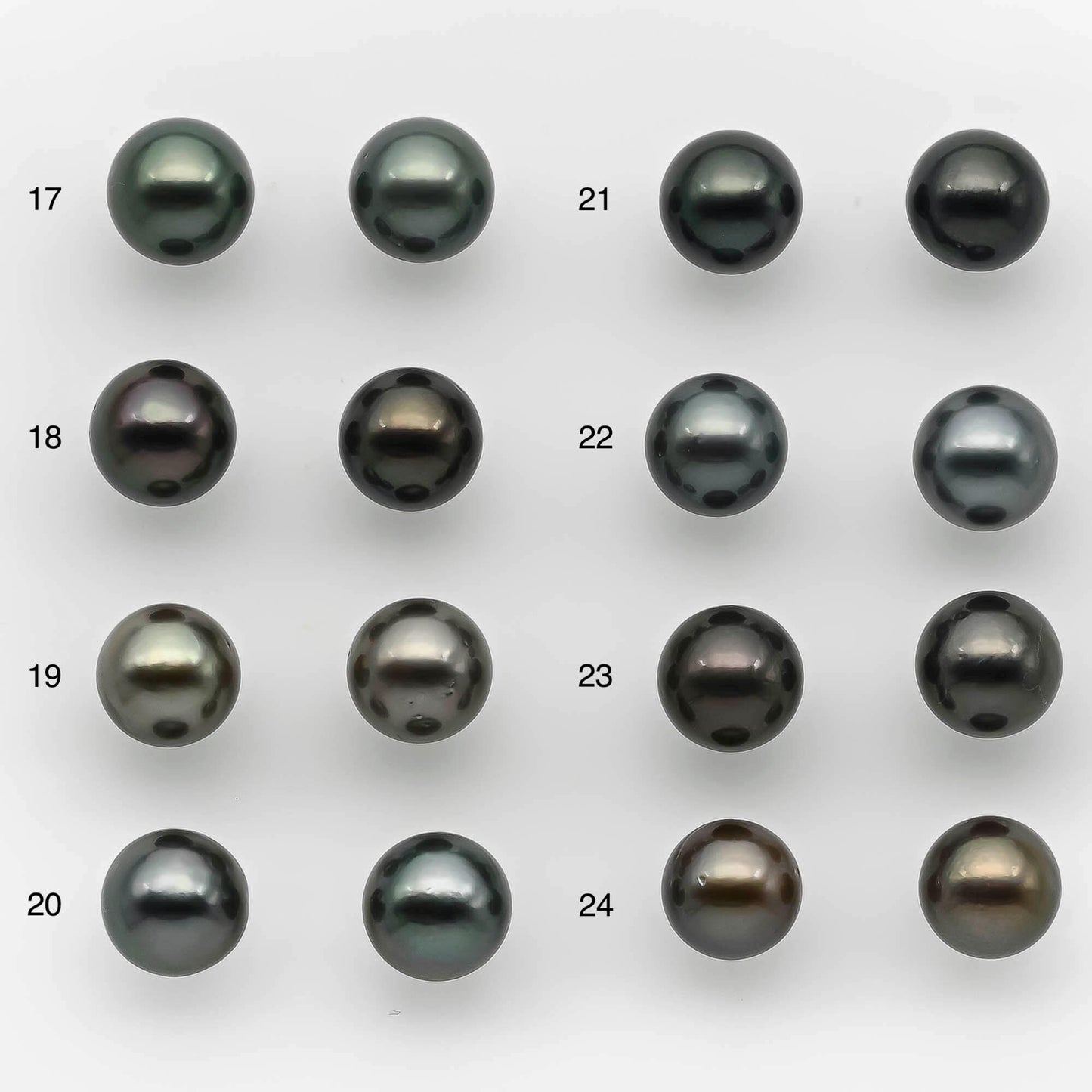 9-10mm Matching Pair Round Tahitian Pearl Loose Undrilled with Minor Blemish and High Luster, For Making Earring, SKU # 2218TH