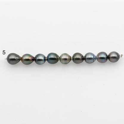 2mm Hole 10-11mm Tahitian Pearls  in Short Strand with All Natural Color with High Luster for Jewelry Making, SKU# 2223TH