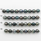 2mm Hole 10-11mm Tahitian Pearls  in Short Strand with All Natural Color with High Luster for Jewelry Making, SKU# 2224TH