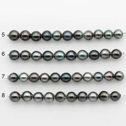 2mm Hole 9-10mm Tahitian Pearls  in Short Strand with All Natural Color with High Luster for Jewelry Making, SKU# 2226TH