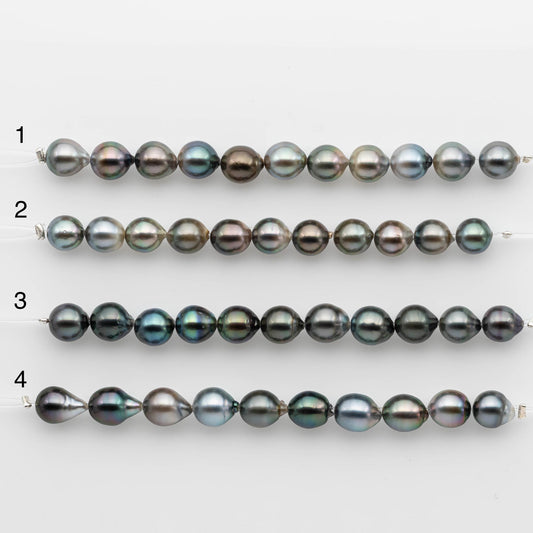 8-9mm Tahitian Pearl in Short Strand with All Natural Color with High Luster for Jewelry Making, SKU# 2230TH