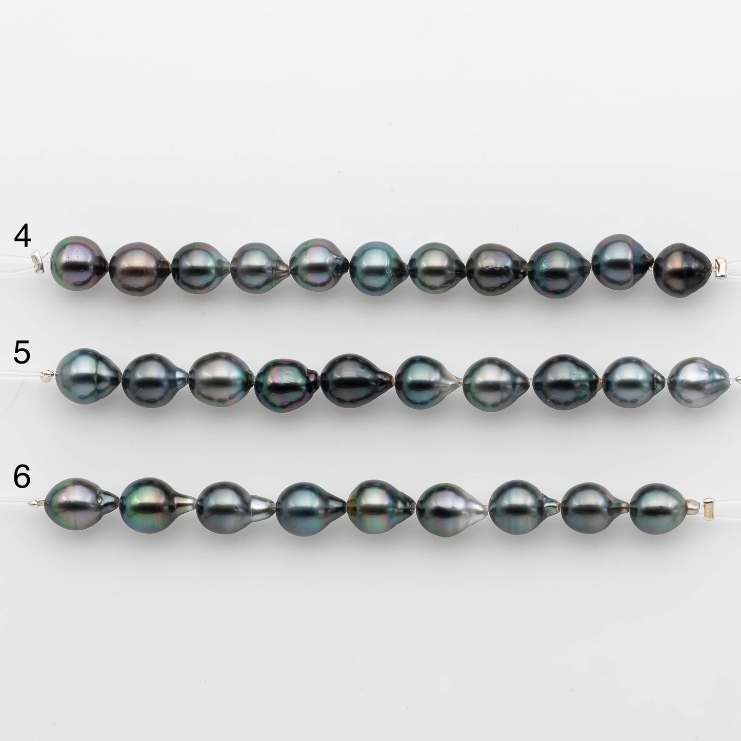 8-9mm Tahitian Pearl in Short Strand with All Natural Color with High Luster for Jewelry Making, SKU# 2231TH