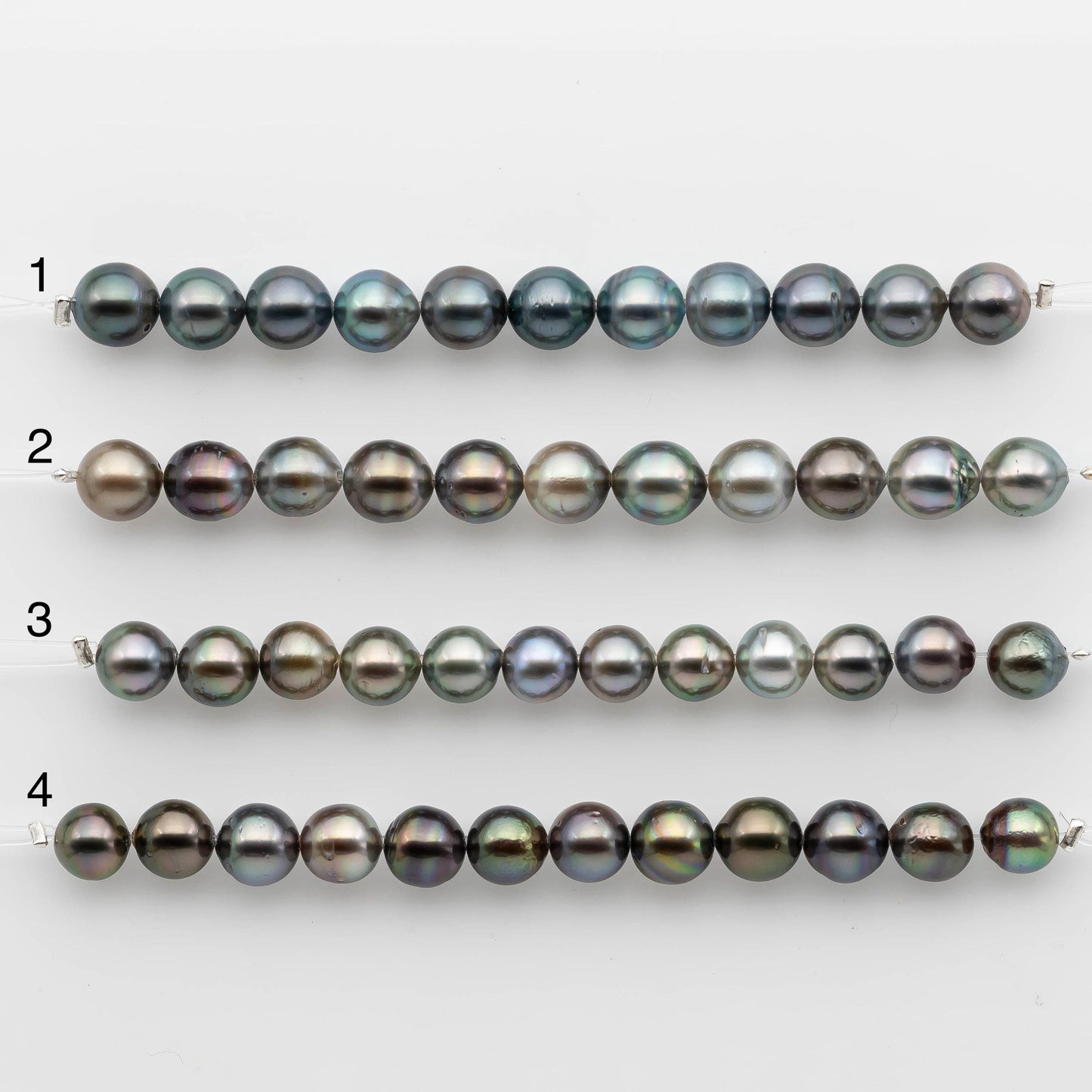 8-9mm Tahitian Pearl in Short Strand with All Natural Color with High Luster for Jewelry Making, SKU# 2232TH