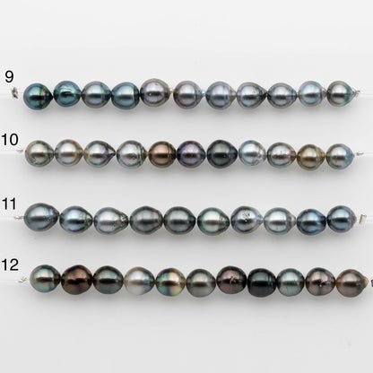 8-9mm Tahitian Pearl in Short Strand with All Natural Color with High Luster for Jewelry Making, SKU# 2234TH
