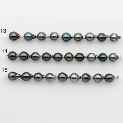 8-9mm Tahitian Pearl in Short Strand with All Natural Color with High Luster for Jewelry Making, SKU# 2235TH