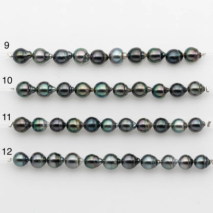 8-9mm Tahitian Pearl in Short Strand with All Natural Color with High Luster for Jewelry Making, SKU# 2235TH