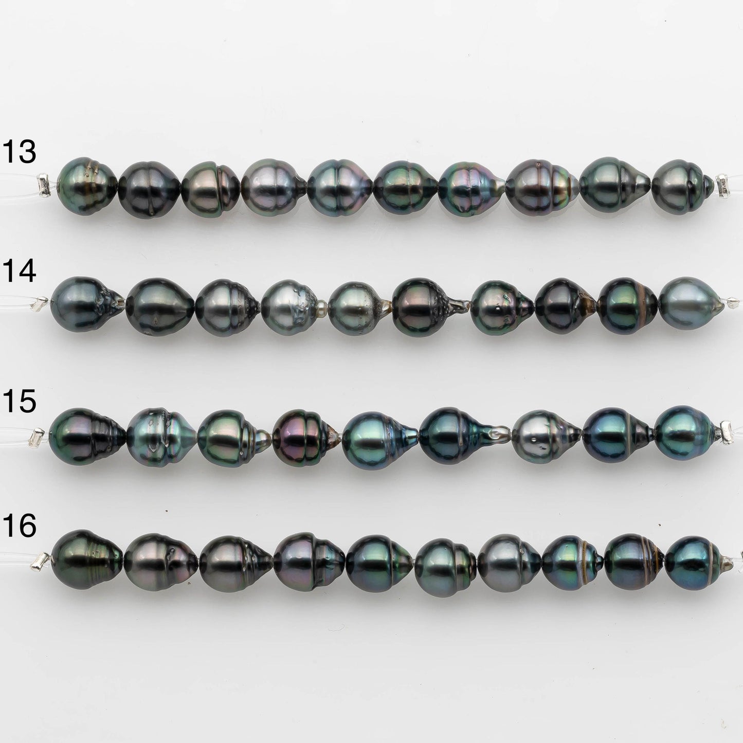 8-9mm Tahitian Pearl in Short Strand with All Natural Color with High Luster for Jewelry Making, SKU# 2236TH