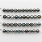 9-10mm Tahitian Pearl in Short Strand with All Natural Color with High Luster for Jewelry Making, SKU# 2237TH