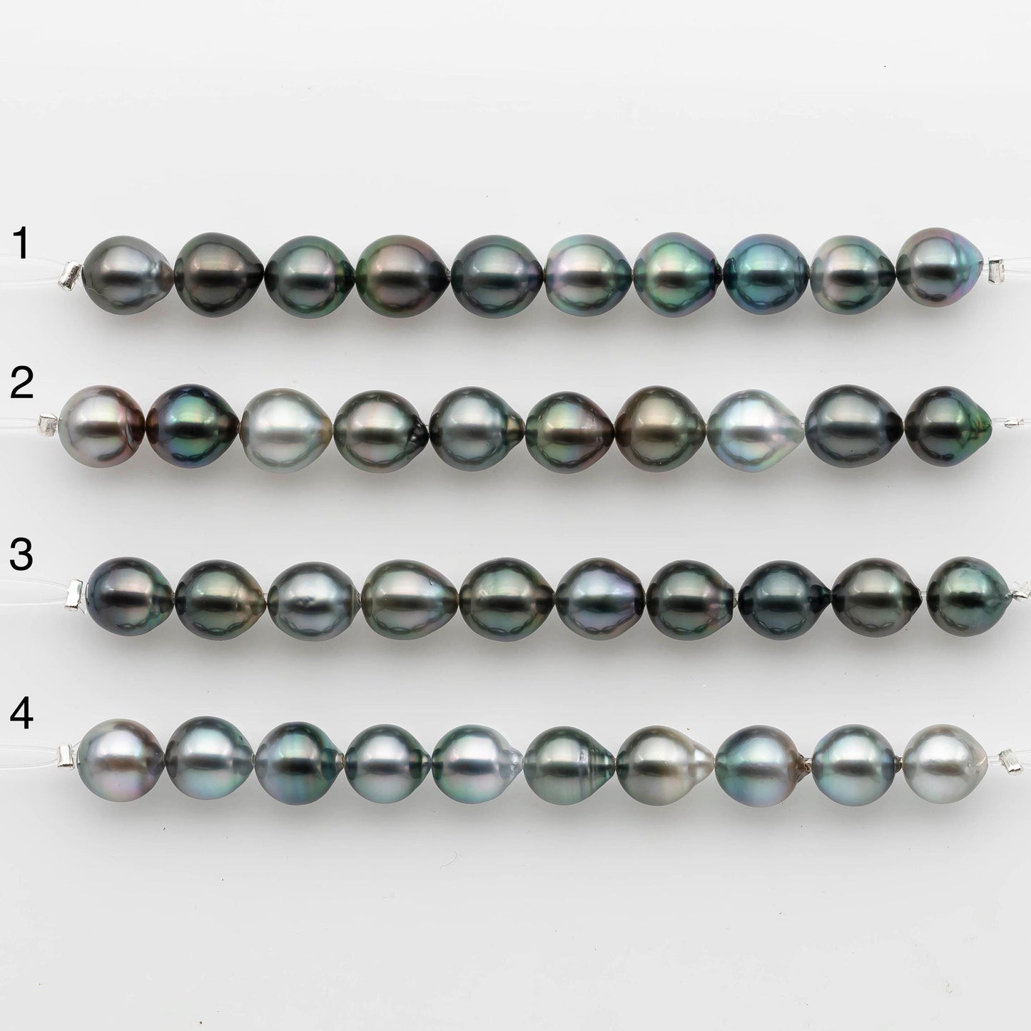 9-10mm Tahitian Pearl in Short Strand with All Natural Color with High Luster for Jewelry Making, SKU# 2238TH