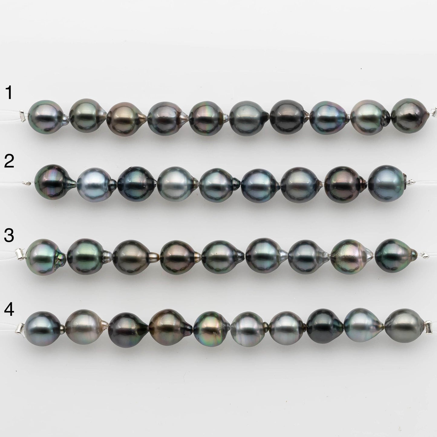 9-10mm Tahitian Pearl in Short Strand with All Natural Color with High Luster for Jewelry Making, SKU# 2239TH