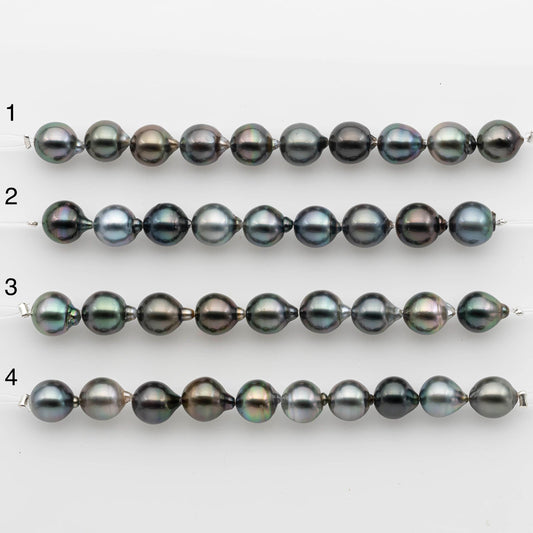 9-10mm Tahitian Pearl in Short Strand with All Natural Color with High Luster for Jewelry Making, SKU# 2239TH