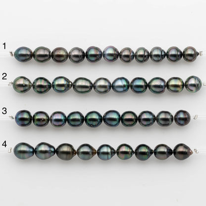 9-10mm Tahitian Pearl in Short Strand with All Natural Color with High Luster for Jewelry Making, SKU# 2242TH