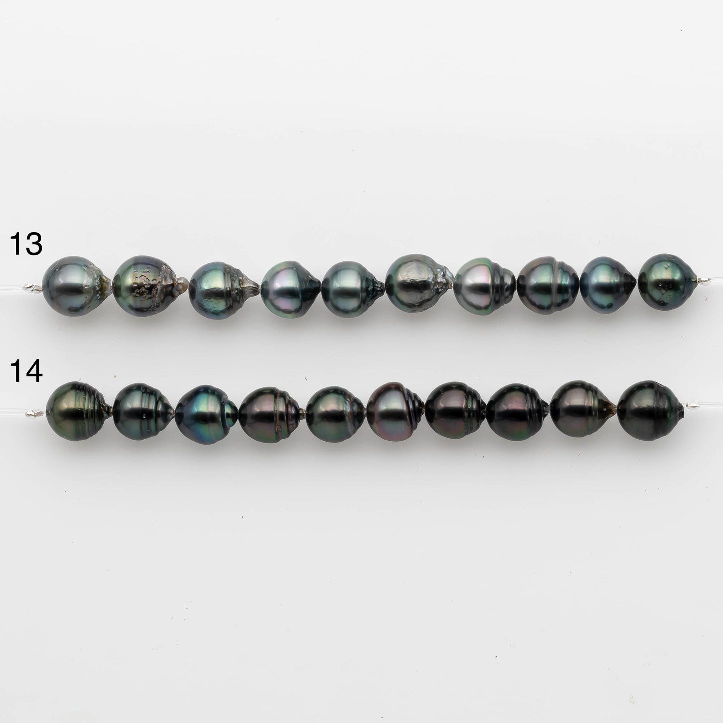 9-10mm Tahitian Pearl in Short Strand with All Natural Color with High Luster for Jewelry Making, SKU# 2244TH