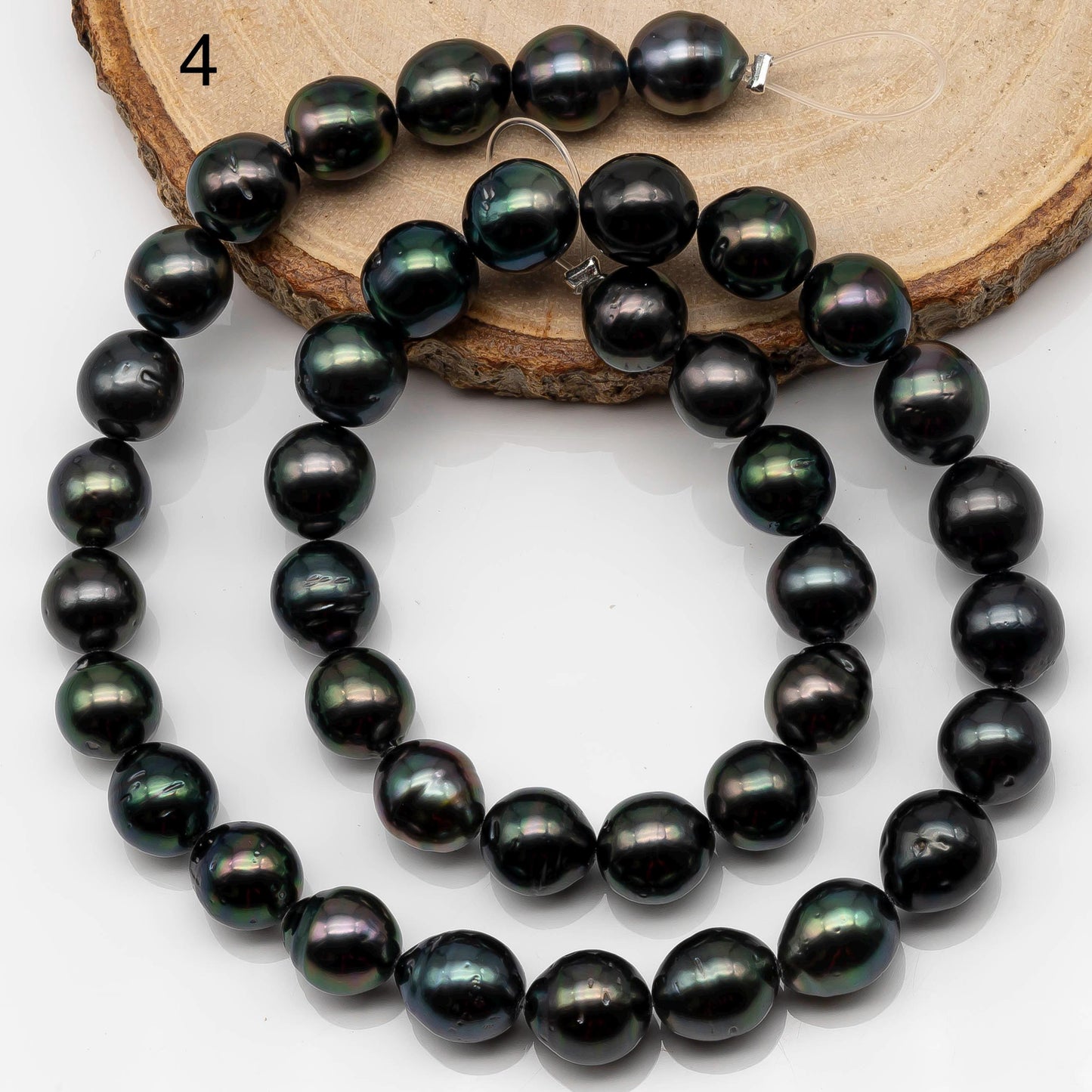 9-10mm Tahitian Pearl in Full Strand with All Natural Color with High Luster for Jewelry Making, SKU# 2245TH