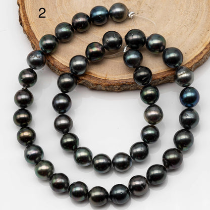 9-10mm Tahitian Pearl in Full Strand with All Natural Color with High Luster for Jewelry Making, SKU# 2245TH