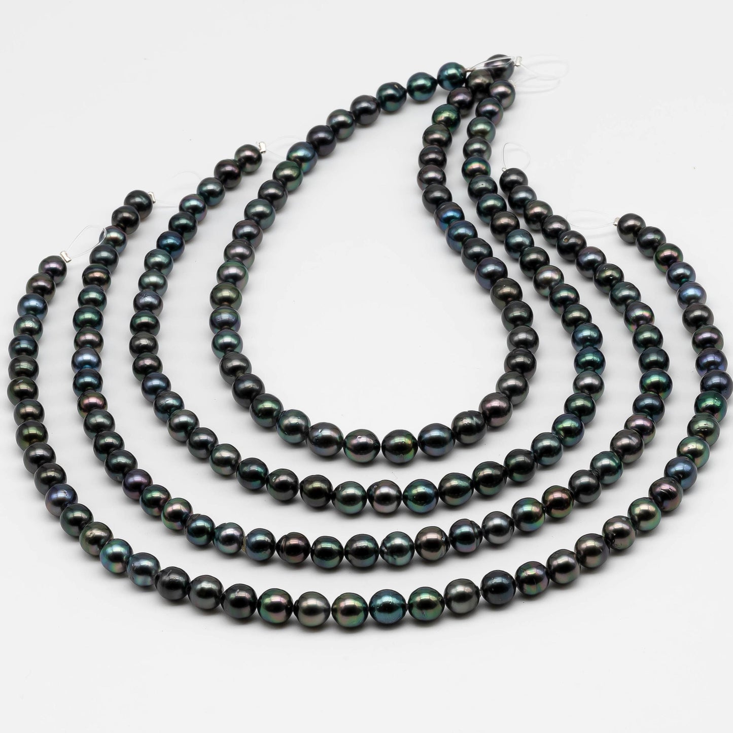 8-9mm Tahitian Pearl in Full Strand with All Natural Color with High Luster for Jewelry Making, SKU# 2248TH