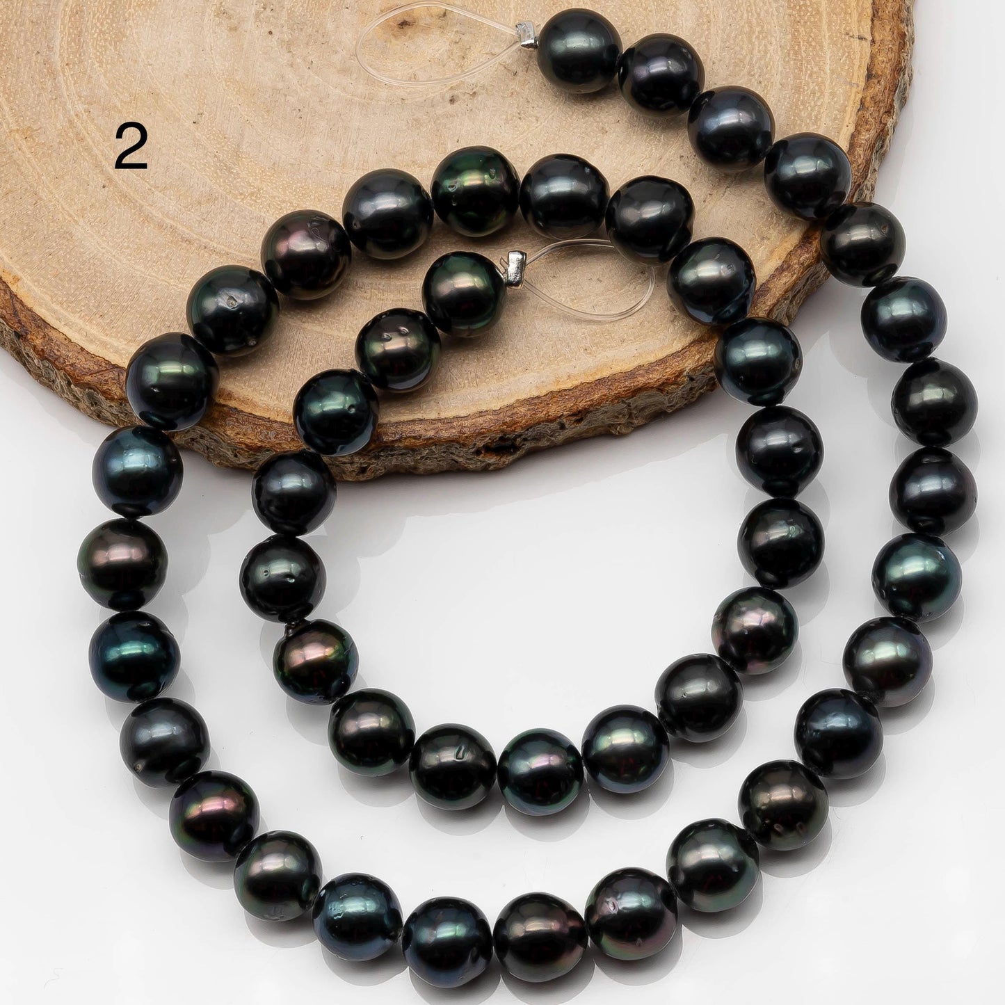 8-9mm Tahitian Pearl in Full Strand with All Natural Color with High Luster for Jewelry Making, SKU# 2250TH