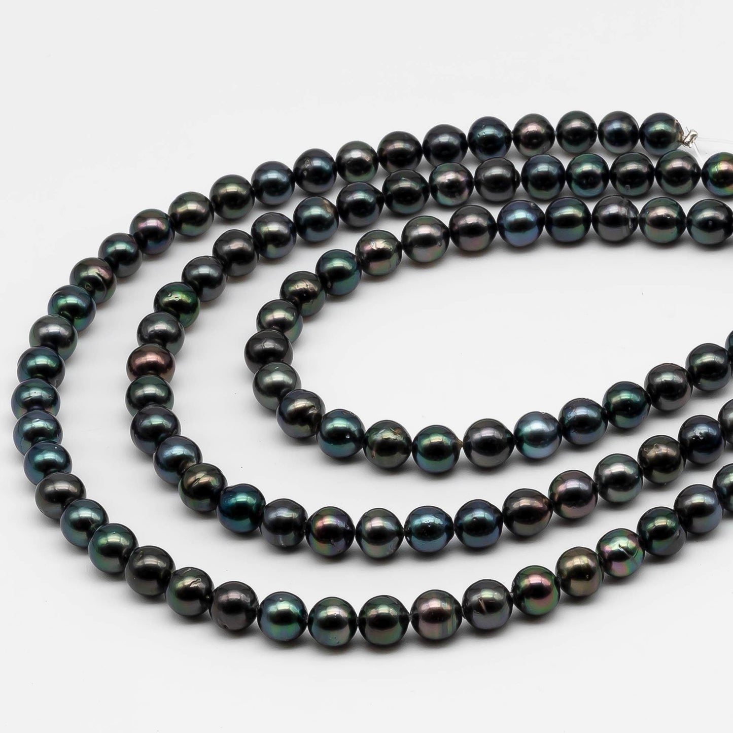 8-9mm Tahitian Pearl in Full Strand with All Natural Color with High Luster for Jewelry Making, SKU# 2250TH