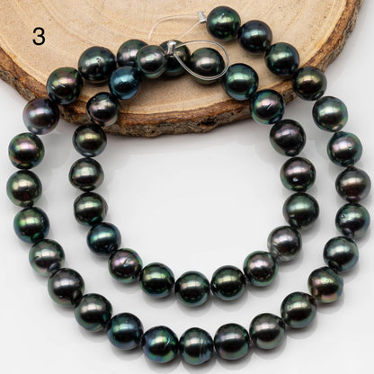 8-9mm Tahitian Pearl in Full Strand with All Natural Color with High Luster for Jewelry Making, SKU# 2251TH
