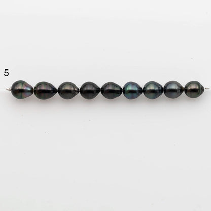 9-10mm Tahitian Pearl in Short Strand with All Natural Color with High Luster for Jewelry Making, SKU# 2252TH