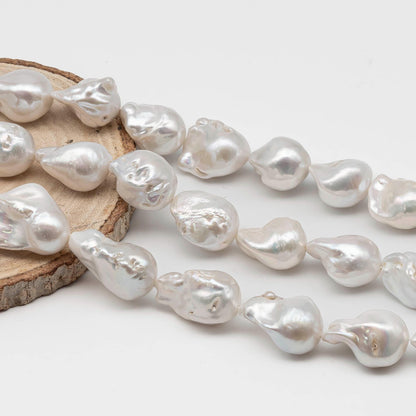Large Baroque Pearls, Fireball Pearl in White with Gorgeous Luster, 14x18mm to 16x24mm, Full Strand, SKU# 2256BA