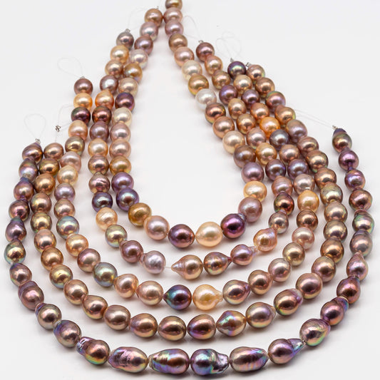 10-12mm Edison Pearl Strand with Amazing High Luster and All Natural Colors, SKU # 2497ED