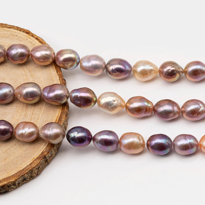 10-12mm Edison Pearl Strand with Amazing High Luster and All Natural Colors, SKU #2498ED