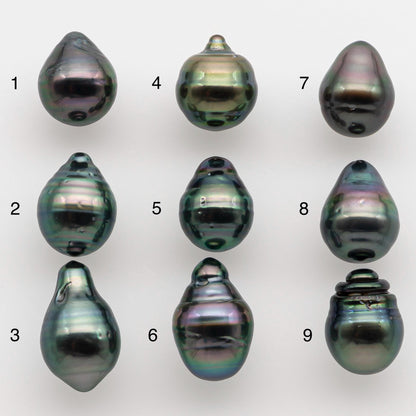 9-10mm Tahitian Pearl with High Luster and Natural Color, One Piece Undrilled for Making Jewelry, SKU # 2505TH