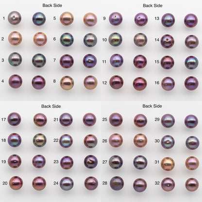 12-13mm  Matching Pair Edison Pearl Round with Natural Colors and High Lusters, Undrilled for Making Earring, SKU # 2518EP