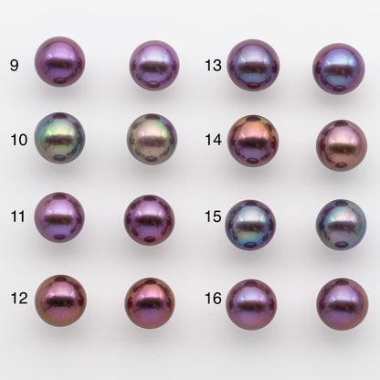 12-13mm  Matching Pair Edison Pearl Round with Natural Colors and High Lusters, Undrilled for Making Earring, SKU # 2518EP