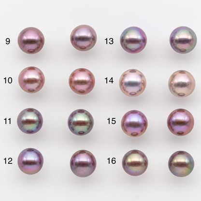 10-11mm Matching Pair Edison Pearl with Natural Colors and High Lusters, Undrilled for Making Earring, SKU # 2523EP